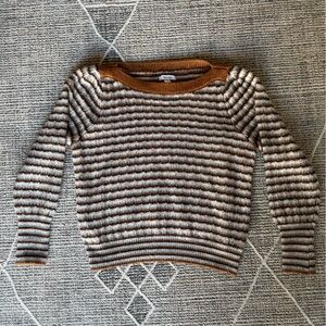 Nine West Tan and Cream Striped Sweater